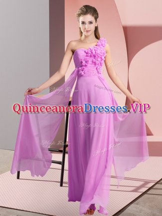 Perfect Sleeveless Lace Up Floor Length Hand Made Flower Vestidos de Damas