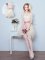 Cute Mini Length Champagne Quinceanera Court Dresses Scoop Half Sleeves Lace Up