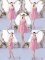 Pink A-line Appliques and Belt Quinceanera Dama Dress Lace Up Tulle Half Sleeves Mini Length