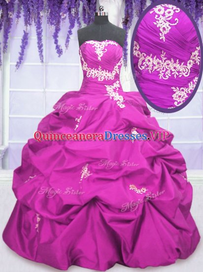 Modern Sleeveless Lace Up Floor Length Appliques and Pick Ups Quinceanera Gown - Click Image to Close