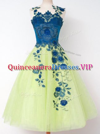 Traditional Sleeveless Appliques Zipper Vestidos de Damas