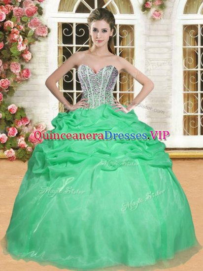 Sleeveless Beading Lace Up Ball Gown Prom Dress - Click Image to Close