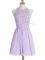 Sophisticated Lavender Lace Up Halter Top Lace Court Dresses for Sweet 16 Chiffon Sleeveless