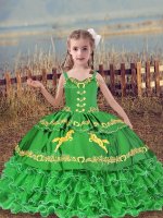 Floor Length Ball Gowns Sleeveless Green Evening Gowns Lace Up