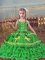 Floor Length Ball Gowns Sleeveless Green Evening Gowns Lace Up