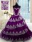 Pretty Purple Sweetheart Neckline Beading and Appliques and Ruffled Layers 15 Quinceanera Dress Sleeveless Lace Up