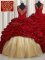 Red Taffeta Lace Up V-neck Sleeveless Sweet 16 Quinceanera Dress Sweep Train Beading and Appliques and Pick Ups