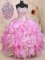 Great Sequins Floor Length Ball Gowns Sleeveless Lilac Quinceanera Dresses Lace Up