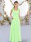 Empire Dama Dress for Quinceanera Straps Chiffon Sleeveless Floor Length Lace Up