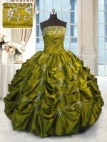 Free and Easy Sleeveless Lace Up Floor Length Beading and Appliques and Embroidery and Pick Ups Quinceanera Dress(SKU PSSW0292-12BIZ)