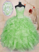 Ball Gowns Sweetheart Sleeveless Organza Floor Length Lace Up Beading and Ruffles Vestidos de Quinceanera(SKU PSSW0223-10BIZ)