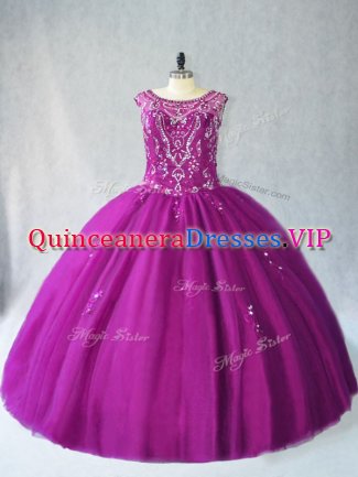 Floor Length Ball Gowns Sleeveless Purple Sweet 16 Quinceanera Dress Lace Up