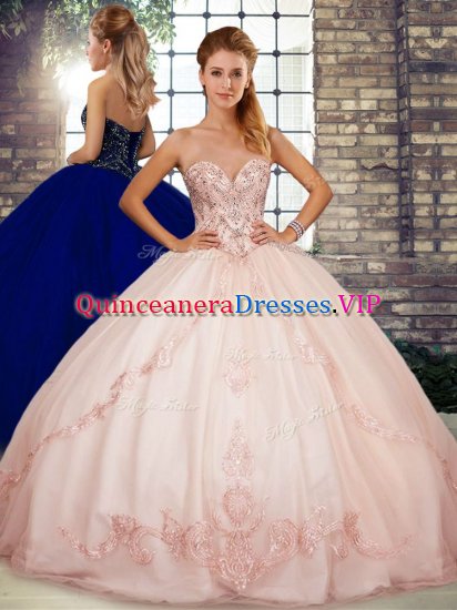 Exquisite Sleeveless Lace Up Floor Length Beading and Embroidery Sweet 16 Dresses - Click Image to Close