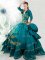 Fabulous Taffeta Sleeveless Floor Length Sweet 16 Dresses and Beading and Embroidery