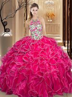 Romantic Hot Pink Scoop Backless Embroidery and Ruffles 15th Birthday Dress Sleeveless(SKU SJQDDT941002-1BIZ)