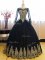 Floor Length Navy Blue Sweet 16 Dress Scoop Sleeveless Lace Up