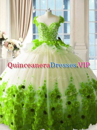 New Style Scoop Sleeveless Zipper 15th Birthday Dress Tulle