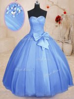 Low Price Sweetheart Sleeveless Lace Up Quinceanera Dress Light Blue Tulle