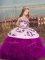 Gorgeous Sleeveless Lace Up Floor Length Embroidery and Ruffles Child Pageant Dress
