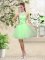 Sleeveless Lace Up Knee Length Lace and Belt Quinceanera Dama Dress