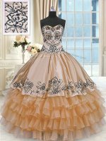 Great Orange Lace Up Quinceanera Gowns Beading and Embroidery and Ruffles Sleeveless Floor Length(SKU PSSW0250-7BIZ)