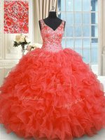 Sleeveless Zipper Floor Length Beading and Ruffles Ball Gown Prom Dress(SKU PSSW0342-9BIZ)