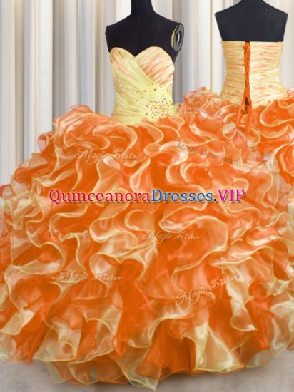Flirting Floor Length Multi-color Quince Ball Gowns Sweetheart Sleeveless Lace Up - Click Image to Close