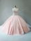 Latest Floor Length Lace Up Quince Ball Gowns Peach for Sweet 16 and Quinceanera with Beading