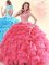 Fancy Sleeveless Beading and Ruffles Backless Quince Ball Gowns