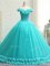 Flirting Off The Shoulder Sleeveless Tulle Quince Ball Gowns Hand Made Flower Court Train Lace Up