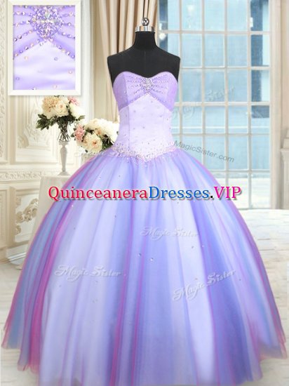Multi-color Sleeveless Beading Floor Length Sweet 16 Dresses - Click Image to Close