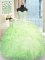 Stunning Apple Green Lace Up Vestidos de Quinceanera Beading and Ruffles Sleeveless Floor Length