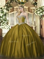 Glorious Floor Length Ball Gowns Sleeveless Brown Quinceanera Gowns Lace Up