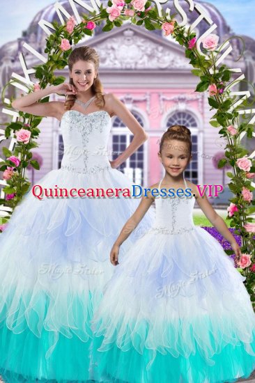 Stylish Tulle Sweetheart Sleeveless Lace Up Beading Quinceanera Dresses in Multi-color - Click Image to Close