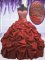 Coral Red Lace Up Quinceanera Gowns Beading and Pick Ups Sleeveless Floor Length