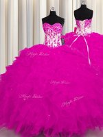 Fuchsia Sleeveless Appliques Floor Length Ball Gown Prom Dress(SKU PSSW0606-8BIZ)