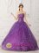 Dakota Dunes South Dakota/SD Elegent Lavender A-line Embroidery Quinceanera Dress With Strapless Satin and Organza Layers In Show Low