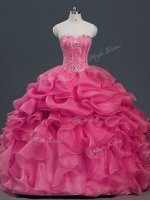 Dynamic Floor Length Ball Gowns Sleeveless Hot Pink Sweet 16 Quinceanera Dress Lace Up