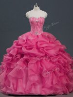 Dynamic Floor Length Ball Gowns Sleeveless Hot Pink Sweet 16 Quinceanera Dress Lace Up(SKU SWQD201-1BIZ)