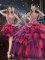 Luxury Multi-color Ball Gowns Beading and Ruffles and Ruffled Layers 15 Quinceanera Dress Lace Up Organza Sleeveless Floor Length