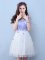 Scoop Half Sleeves Appliques Lace Up Quinceanera Court of Honor Dress