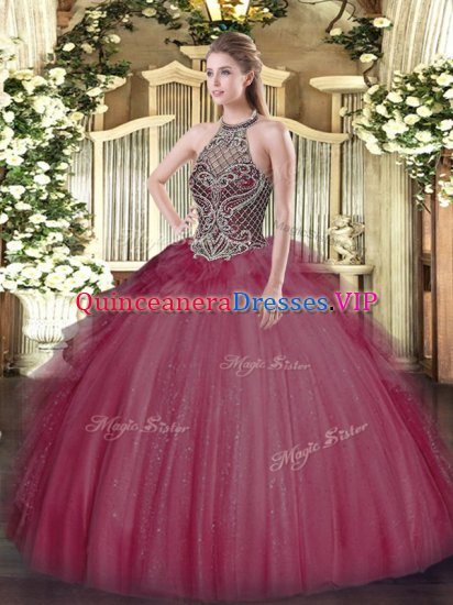 Elegant Sleeveless Beading Lace Up Ball Gown Prom Dress - Click Image to Close