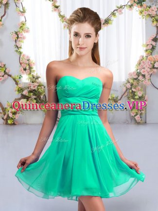 Super Sweetheart Sleeveless Chiffon Dama Dress Ruching Lace Up