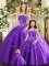 Spectacular Floor Length Ball Gowns Sleeveless Purple 15 Quinceanera Dress Lace Up