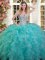 Sweetheart Sleeveless Organza Quinceanera Gowns Beading and Ruffles Lace Up