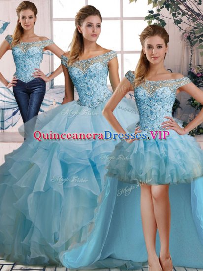 Sleeveless Beading and Ruffles Lace Up Sweet 16 Dresses - Click Image to Close