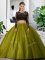 Beautiful Long Sleeves Lace and Ruching Backless Ball Gown Prom Dress