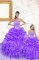 Lavender Ball Gowns Beading and Ruffles and Pick Ups Ball Gown Prom Dress Lace Up Organza Sleeveless Floor Length