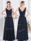 Navy Blue Sleeveless Chiffon Zipper Vestidos de Damas for Prom