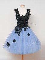 Eye-catching Knee Length Light Blue Dama Dress Straps Sleeveless Zipper(SKU SWBD162-3BIZ)